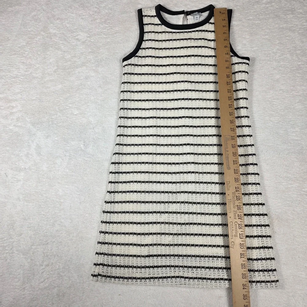 J.Crew Striped Shift Dress Womens XS Ivory‎ Black NWT CK773 Textured Knit Mini